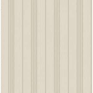 Textile Stripes Beige Paper Non Pasted Strippable Wallpaper Roll (Cover 56.05 sq. ft.)