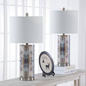 Concord 25 .5 in. Colorful Glass Table Lamp Set with White Shade (Set of 2)