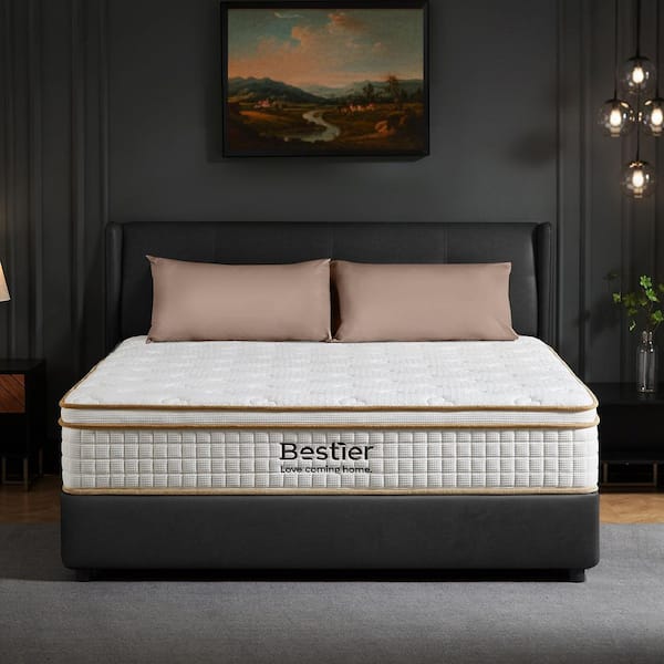 Bestier Queen Tencel Medium Hybrid Mattress Cooling Gel Memory