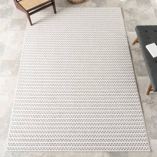 Havanah Geometric Cream 5 ft. x 8 ft. Outdoor Area Rug