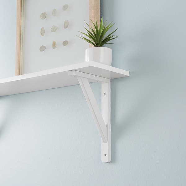 11.5 in. x 7.5 in. White Wooden Decorative Shelf Bracket