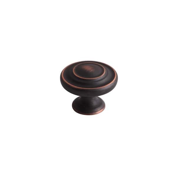 Basics Modern Top Ring Cabinet Knob 25-Pack 1.16-inch Diameter Oil Rubbed Bronze 
