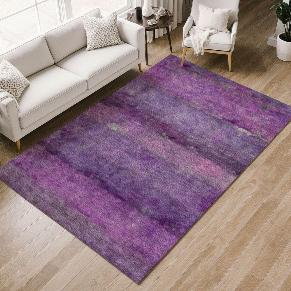 Chantille Machine Washable Indoor/Outdoor Abstract ACN2311 Purple 3 ft. x 4 ft. Area Rug price history on PriceWatchPro