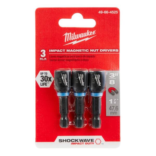 shockwave magnetic nut driver x 1-7/8 in 3/8 in 3-pack 