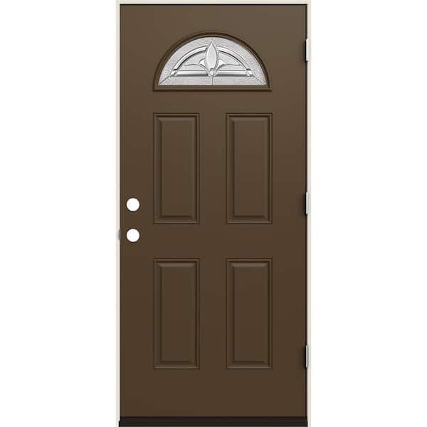 JELD-WEN 36 in. x 80 in. Left-Hand/Inswing Fan Lite Blakely