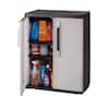 HDX Plastic Freestanding Garage Cabinet in Gray (27 in. W x 68 in. H x 15  in. D) 221874 - The Home Depot