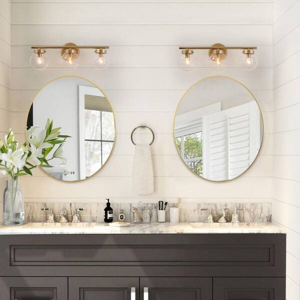 Uolfin Modern Gold Bathroom Vanity, Champagne Gold Vanity Light Fixture