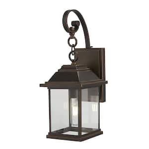 Mariner's Pointe Collection 1-Light Oil Rubbed Bronze with Gold Highlights Outdoor Wall Lantern Sconce
