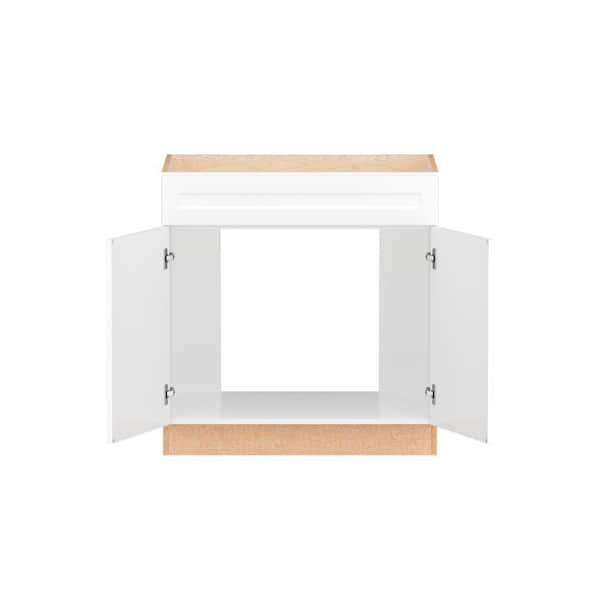 Hampton Bay Designer Series Melvern Assembled 24x34.5x23.75 in. Drawer Base  Kitchen Cabinet in White B3D24-MLWH - The Home Depot