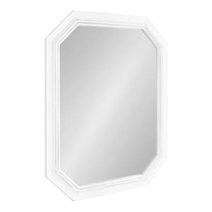 Palmer 36 in. x 28 in. Classic Octagon Framed White Wall Mirror
