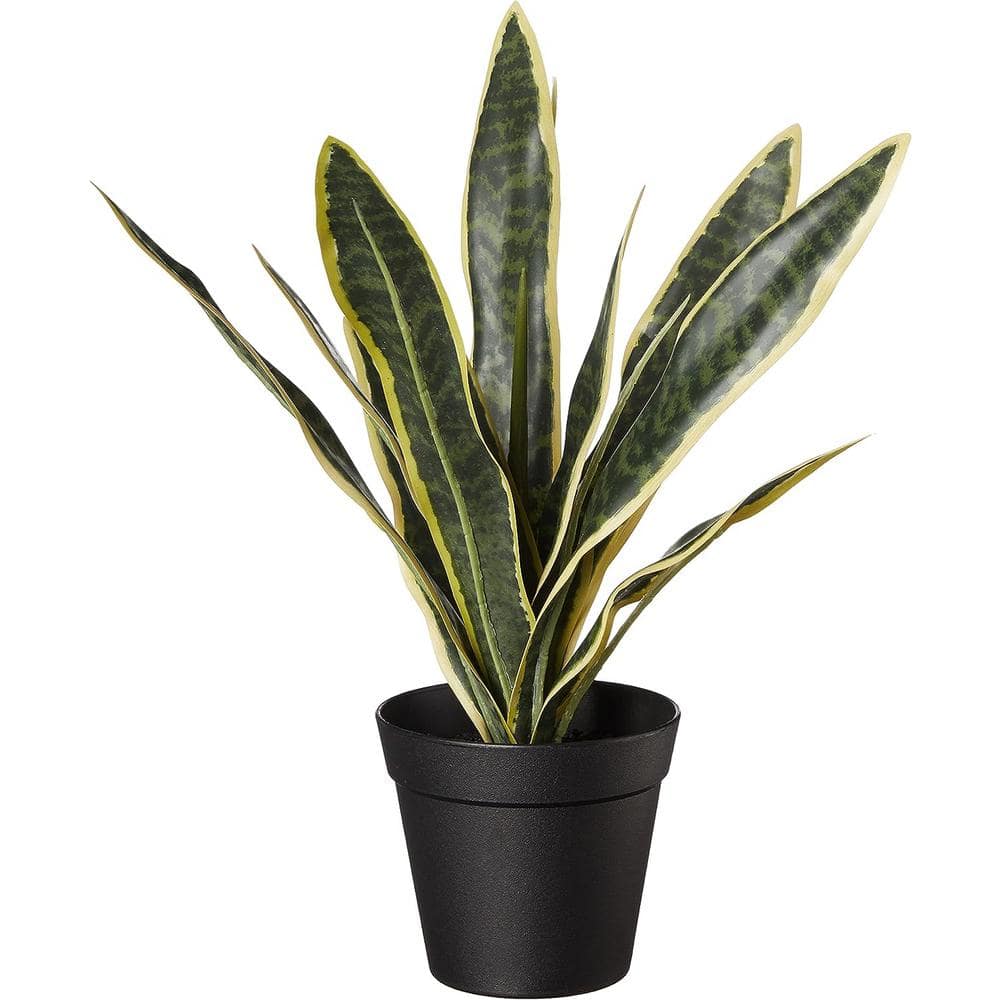15 .7 in. Green Artificial Sansevieria in Pot