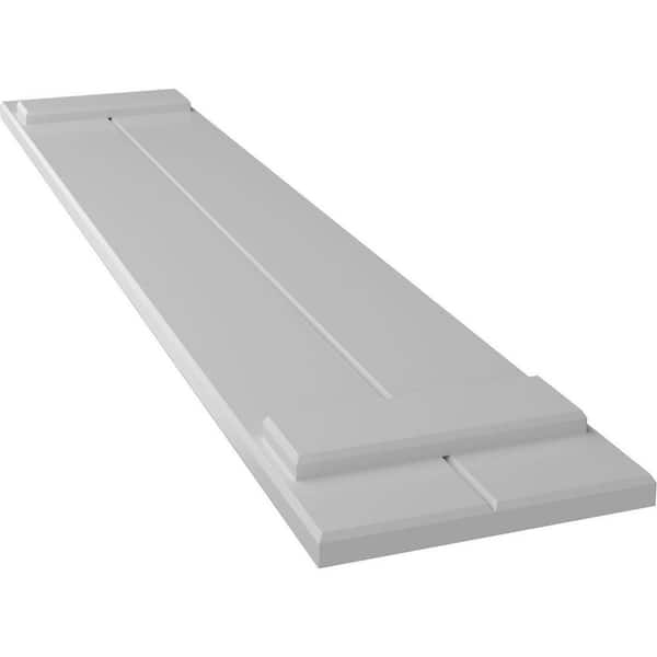 Ekena Millwork 10 3/4" x 52" True Fit PVC Two Board Joined Board-n-Batten Shutters, Unfinished (Per Pair)
