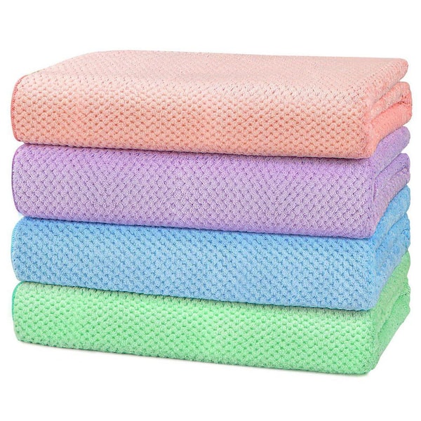 30 x 60 in. Large Microfiber Bath Towels, Soft, Absorbent, and Quick Dry Towels (Set of 4)
