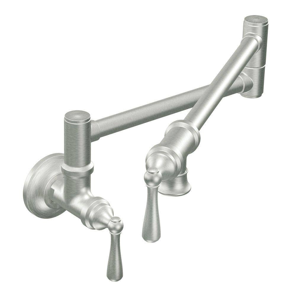 MOEN Wall Mounted Swing Arm Pot Filler in Spot Resist Stainless S664SRS