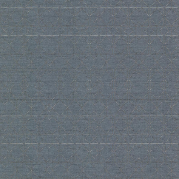 A-Street Prints Paititi Denim Diamond Trellis Wallpaper Sample