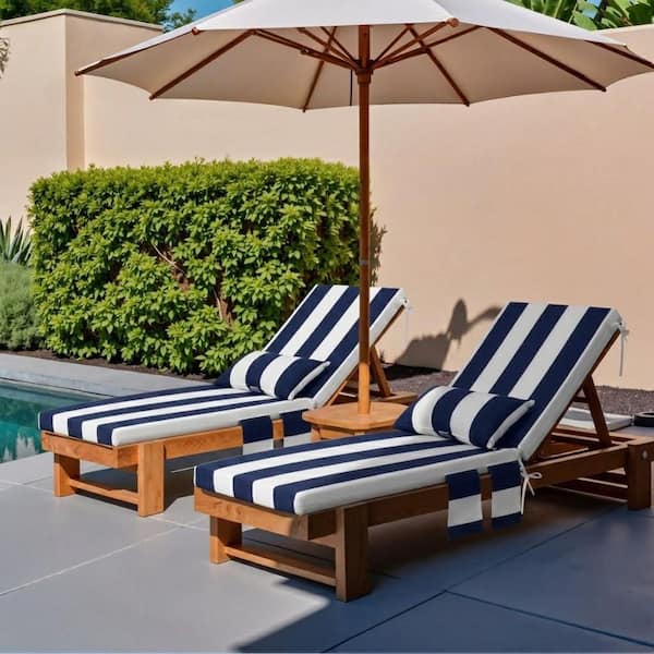 Blue/white - Chaise Lounge Cushions - The Home Depot