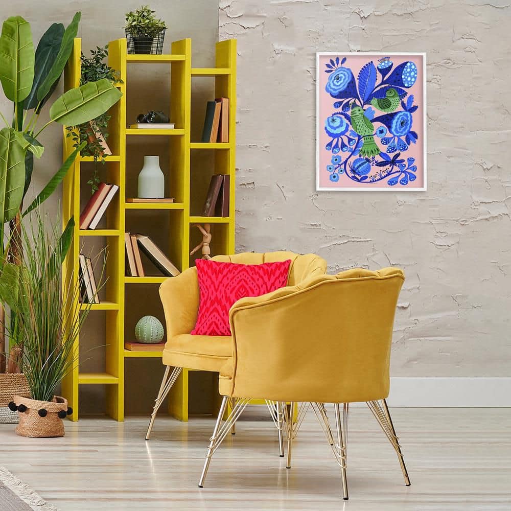 Folk Style Birds in Nature by Kay Widdowson White Framed Animal Giclee Art Print 20 in. x 16 in. price history on PriceWatchPro