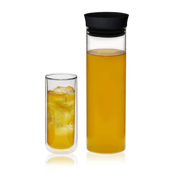 VIVA Scandinavia Minima 3-Piece Glass Cold Brew Carafe and Classic Double Walled Tall Drinkware Set