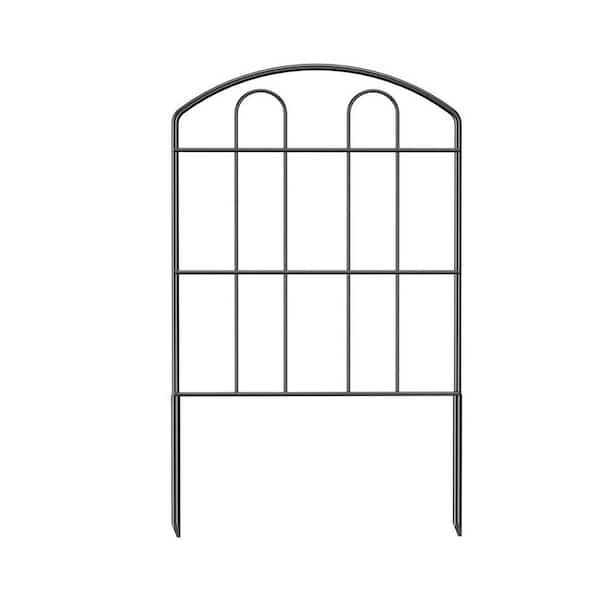 Tunearary 24 in. H x 13 in. L Outdoor Metal Garden Fence, Animal Barrier, Outdoor Patio Decorative Fence (10-Pcs)