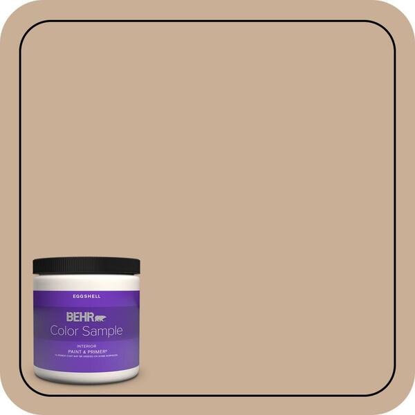 BEHR PREMIUM PLUS 8 oz. #280E-3 Toasted Wheat Eggshell Enamel Interior Paint & Primer Color Sample