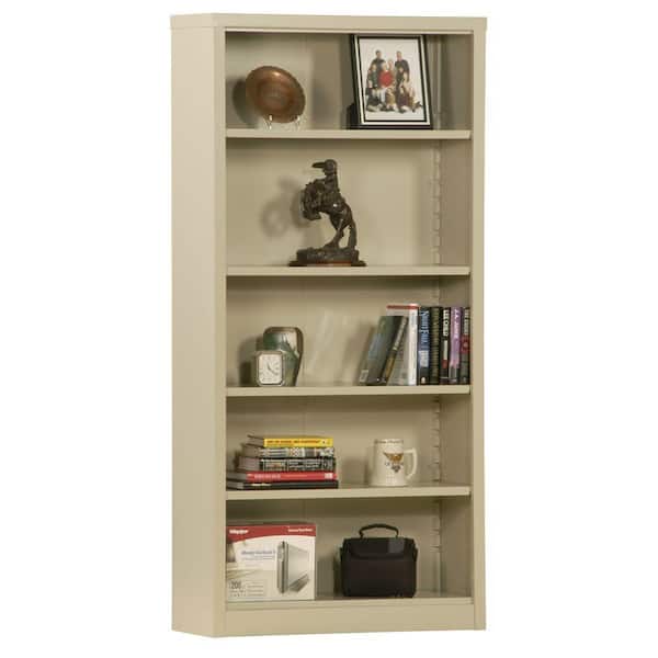 Sandusky 72 in. Putty Metal 5-shelf Standard Bookcase with Adjustable Shelves