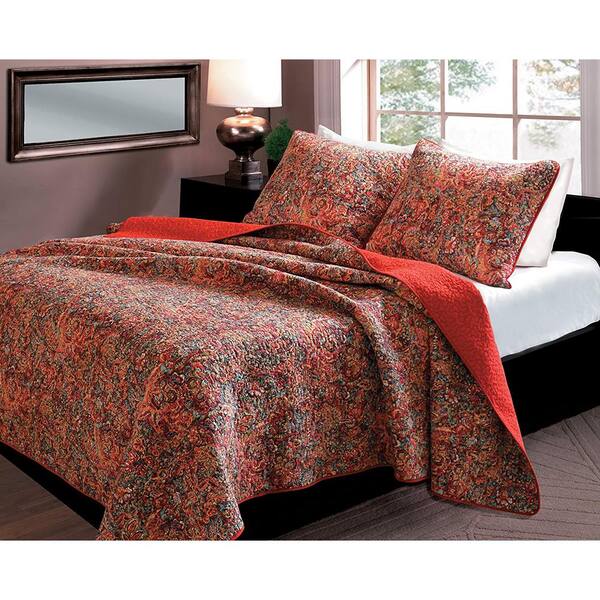 Greenland Home Fashions Persian 2-Piece Multicolored Twin Quilt Set