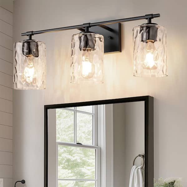 6 in. Height 3-Pack Clear Cylindrical Glass 1 in. Fitter Width Vanity Pendant Flush Mount Light Shade