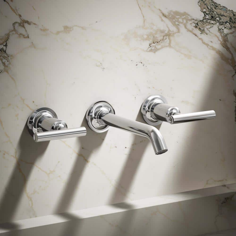 Purist Polished Chrome Double Handle Wall-Mounted Bathroom Faucet