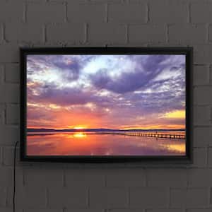 "Colours of Sunsets" by Beata Czyzowska Framed with LED Light Landscape Wall Art 16 in. x 24 in.