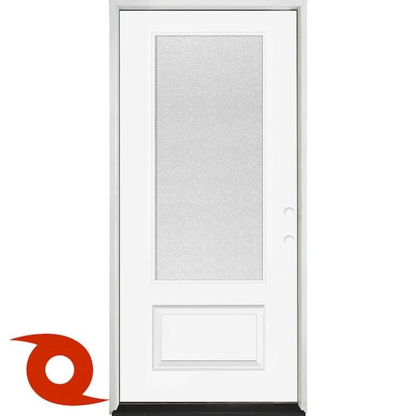 Steves & Sons Palisade 36 in. x 80 in. 3/4 Micro Granite Impact Glass LHIS Unfinished Fiberglass Prehung Front Door with 6-9/16 Jamb
