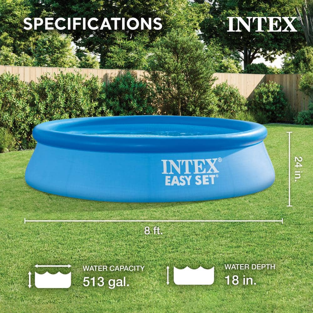 Intex Blue Inflatable Round Above Ground Swimming Pool