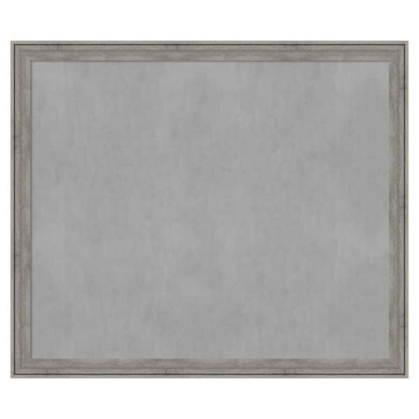 Amanti Art Regis Barnwood Grey 53 in. x 45 in Framed Magnetic Board