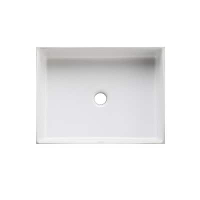 Verticyl Vitreous China Undermount Bathroom Sink in White with Overflow Drain