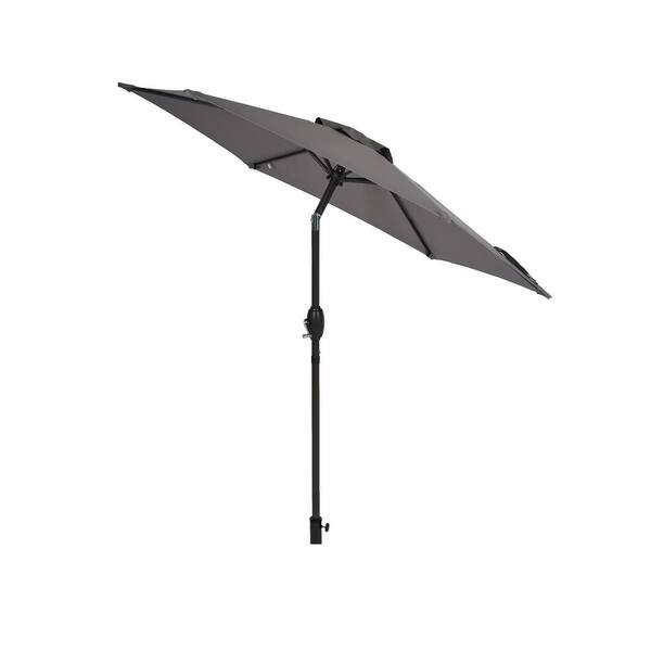 Inner Decor Seymo 7.5 ft. Steel Market Tilt Patio Umbrella in Grey Without Base