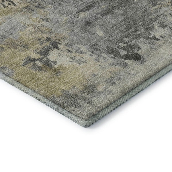 Mayfield Premium Machine Washable Abstract AMF2073 Pewter 5 ft. x 7 ft. 6 in. Area Rug