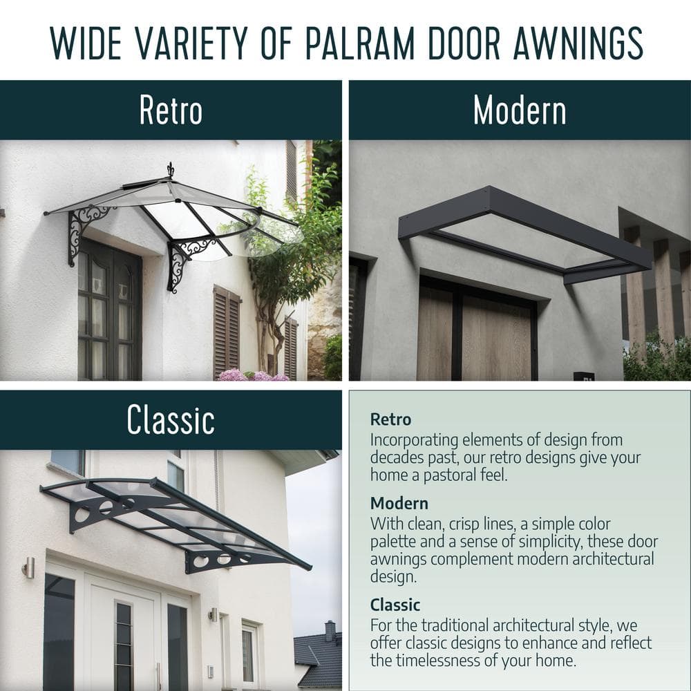 Herald 5 ft. x 22 ft. Off-White Aluminum Door and Window Awning