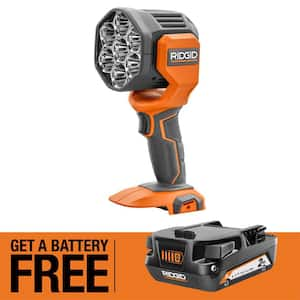 18V Cordless LED Spotlight with FREE 2.0 Ah Lithium-Ion Battery