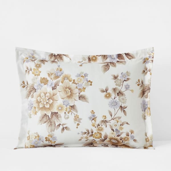 The Company Store Legends Hotel Primrose Bloom Beige Multi Wrinkle-Free Sateen Standard Sham