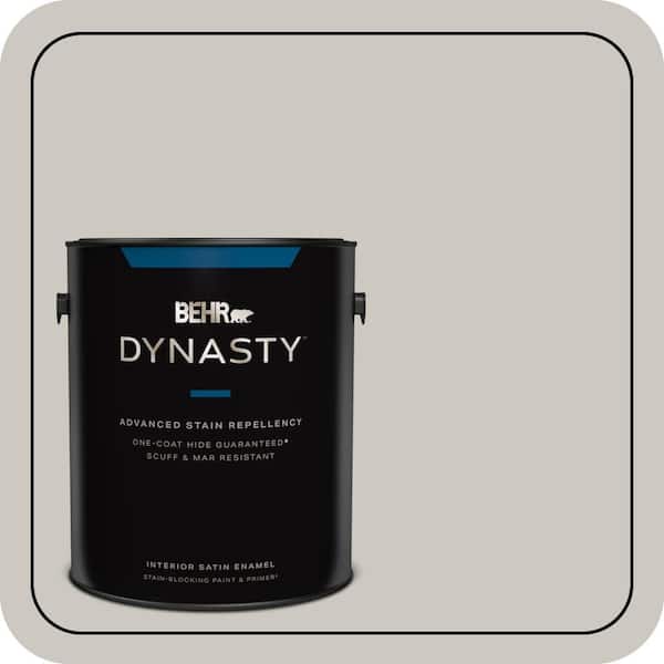 BEHR DYNASTY 1 gal. Designer Collection #DC-008 Gratifying Gray Satin Enamel Interior Stain-Blocking Paint & Primer