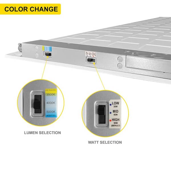 NuWatt 2 ft. x 2 ft. Integrated Backlit LED Panel Internal Driver Drop in Ceiling 4400 Lumen Dimmable 4000K 120-277V (4-Pack)