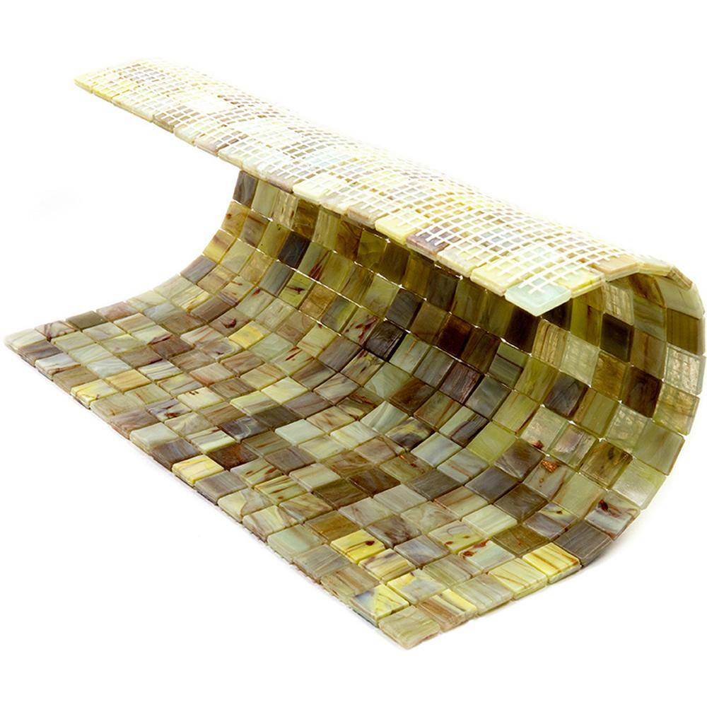 Parchment Beige and Yellow Glass Mosaic Tile for Wall and Floor