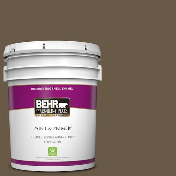 BEHR PREMIUM PLUS 5 gal. #PPU7-25 Clove Brown Eggshell Enamel Low Odor Interior Paint & Primer