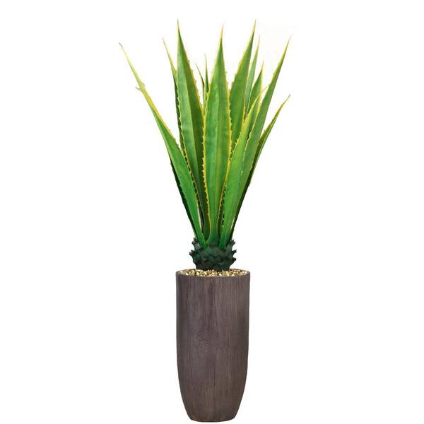 VINTAGE HOME 62.25 in. Artificial Agave, Indoor/Outdoor in Resin Planter