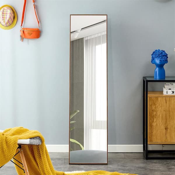 NeuType Full Length Mirror Floor Mirror with Standing Holder Bedroom/Locker  Room Standing/Hanging Mirror Dressing Mirror Wall-Mounted Mirror (Natural