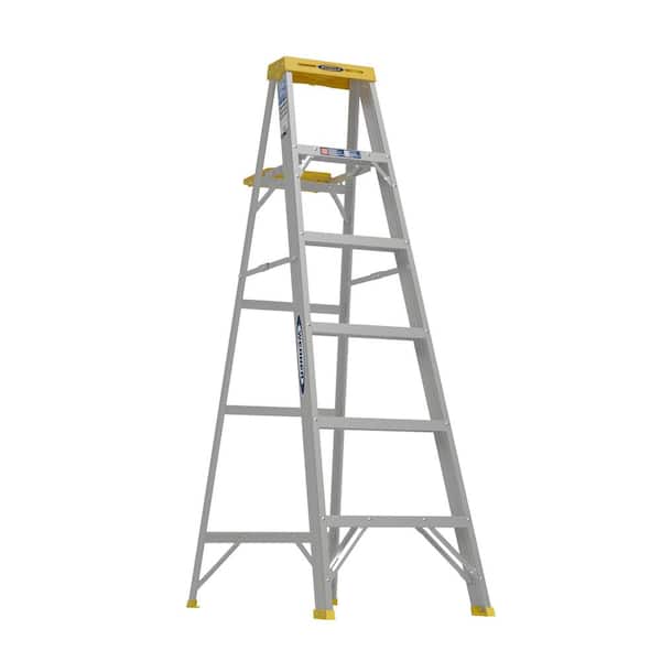 Werner 6 ft. Aluminum Step Ladder (10 ft. Reach Height) with 250 lb. Load Capacity Type I Duty Rating
