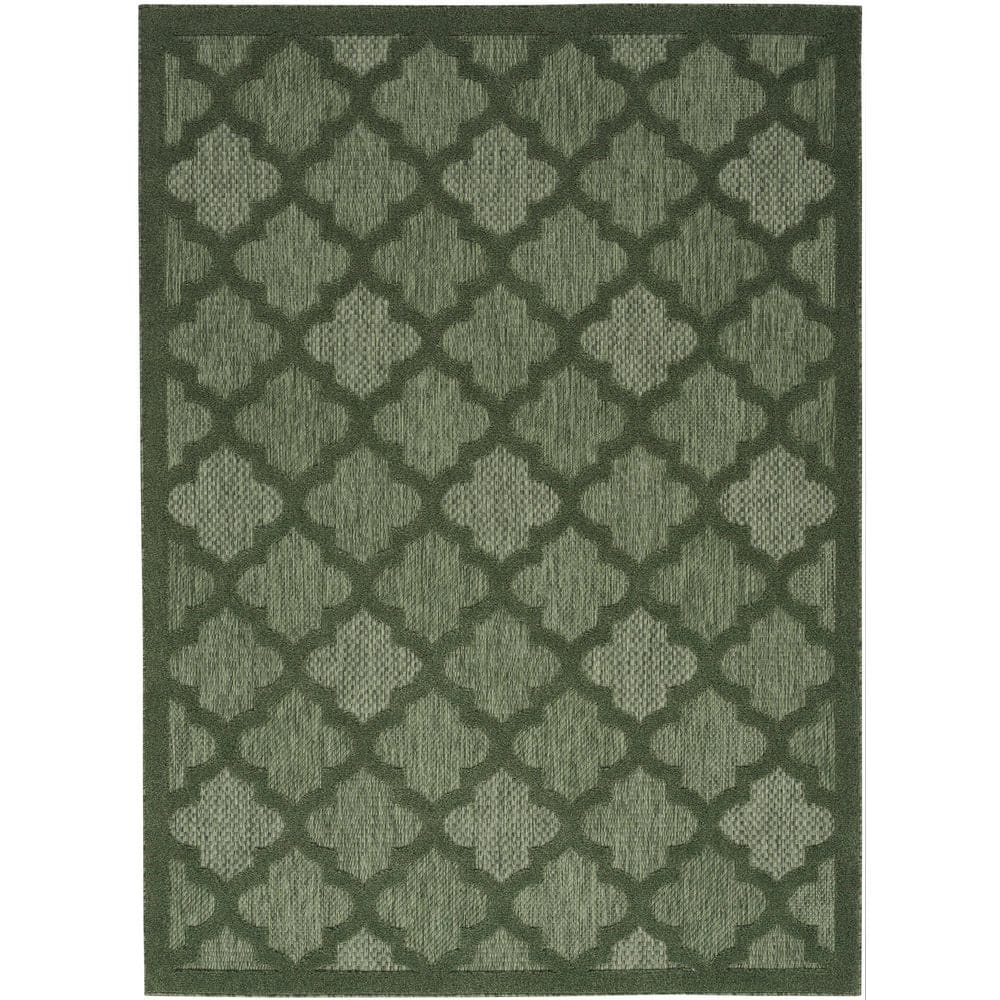 Easy Care Green 4 ft. x 6 ft. Trellis Contemporary Area Rug price history on PriceWatchPro