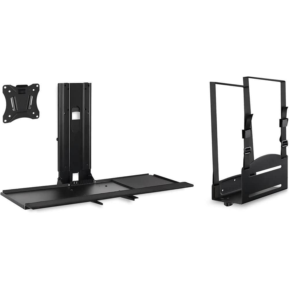 Monitor and Keyboard Wall Mount with CPU Holder for 13 in. to 32 in. Screens