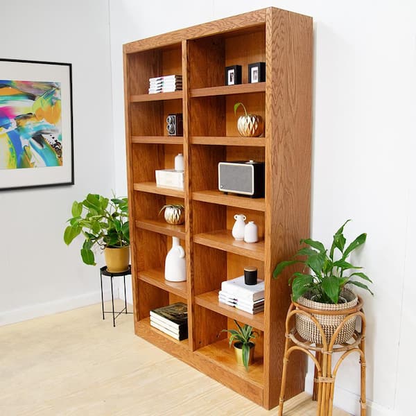 Concepts In Wood 84 in. Dry Oak Wood 12-shelf Standard Bookcase