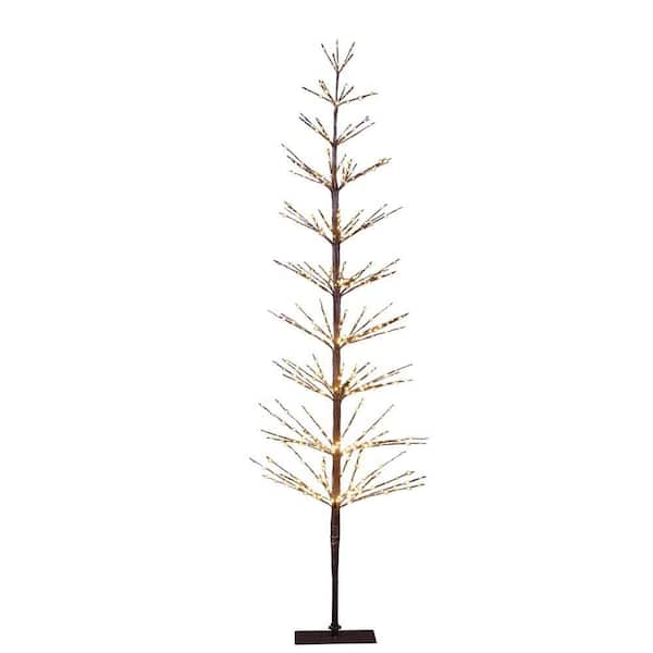 6 ft. 325L Lighted Starlit Tree with Fairy Lights Warm White, Artificial Christmas Tree for Festival Party