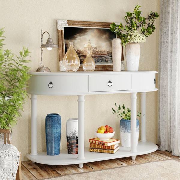 white bedroom console table